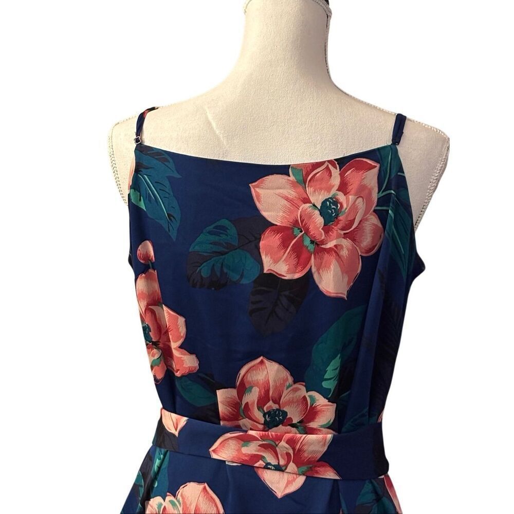 Banana Republic Navy Floral Maxi Dress Spaghetti Strap Size Large - Picture 7 of 11